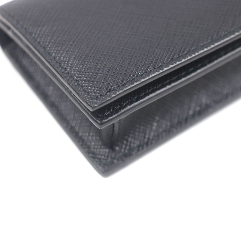 Prada 2mc122 Saffiano Leather Logo Silver Hardware Card Case Business Card