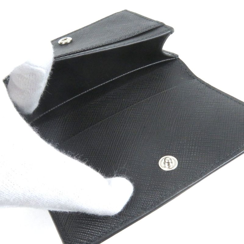 Prada 2mc122 Saffiano Leather Logo Silver Hardware Card Case Business Card