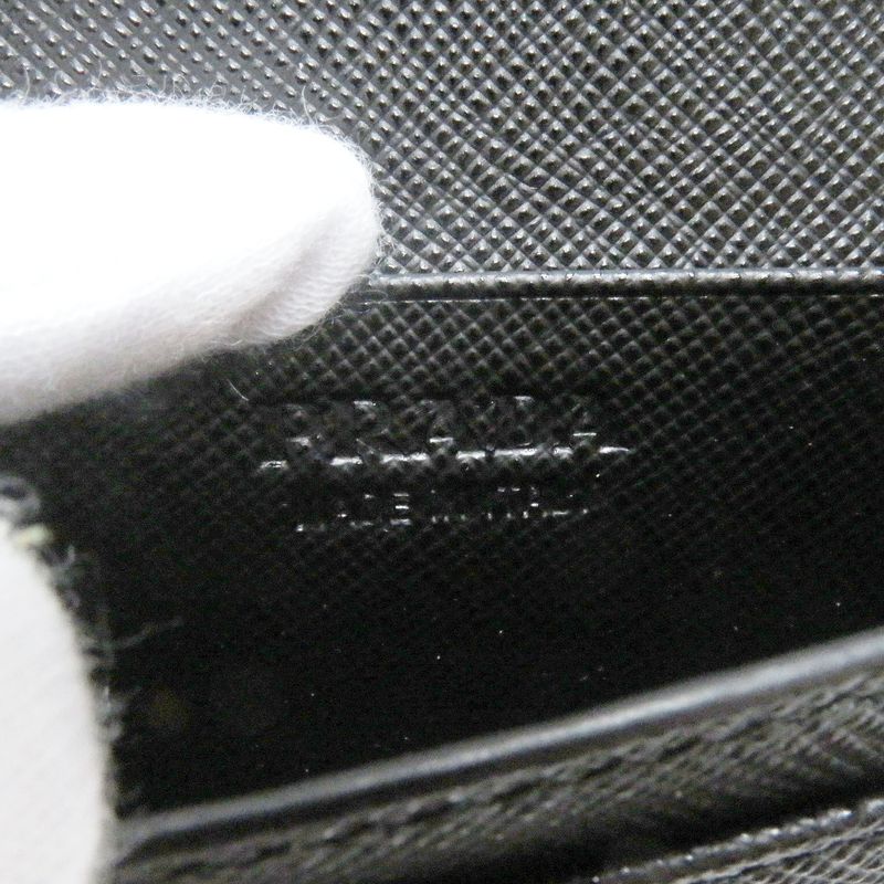 Prada 2mc122 Saffiano Leather Logo Silver Hardware Card Case Business Card