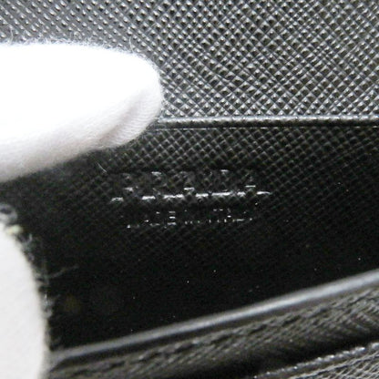 Prada 2mc122 Saffiano Leather Logo Silver Hardware Card Case Business Card