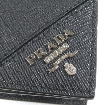 Prada 2mc122 Saffiano Leather Logo Silver Hardware Card Case Business Card