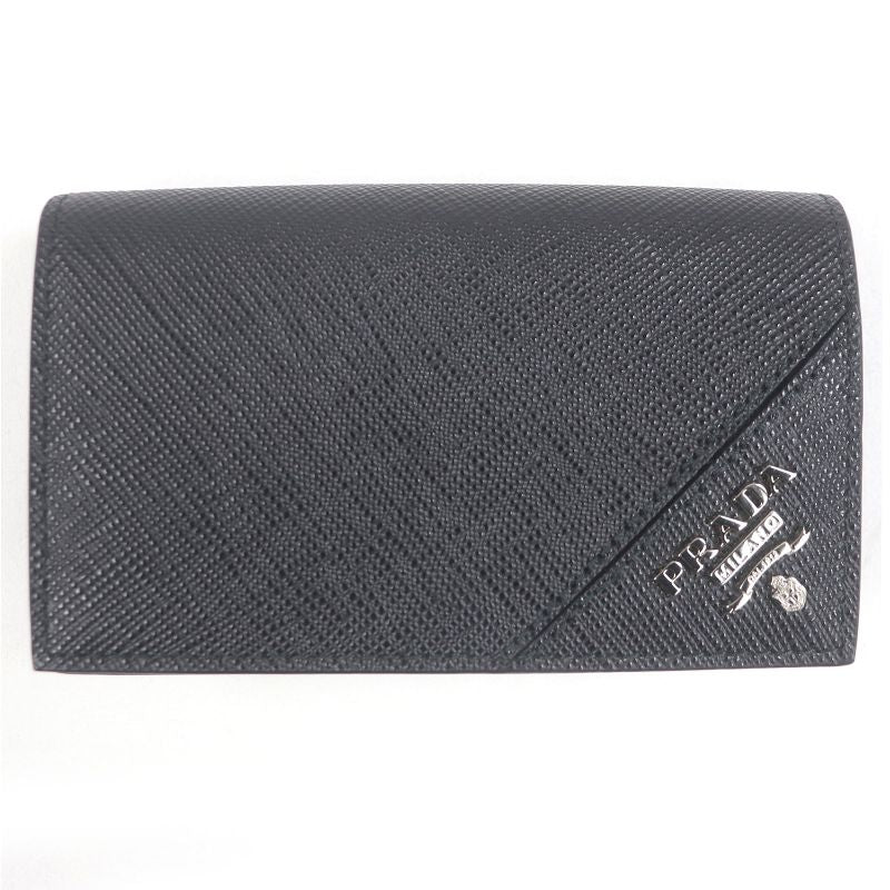 Prada 2mc122 Saffiano Leather Logo Silver Hardware Card Case Business Card