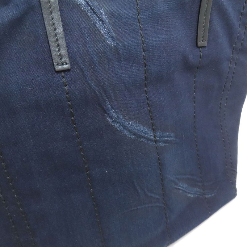 Prada 1bg347 Logo Tote Bag Denim Women