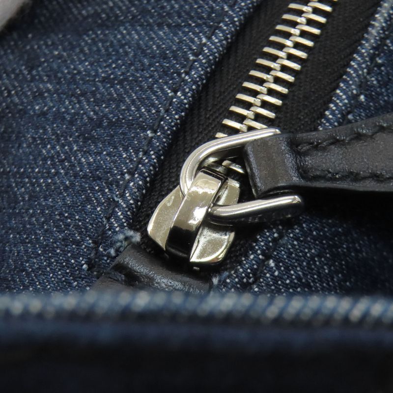 Prada 1bg347 Logo Tote Bag Denim Women