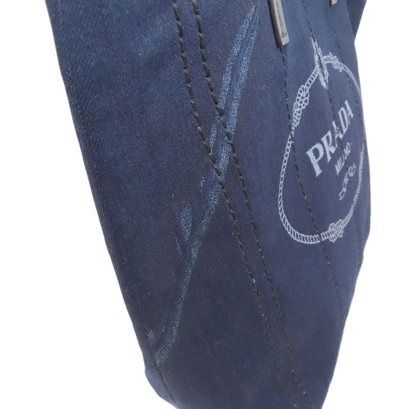 Prada 1bg347 Logo Tote Bag Denim Women