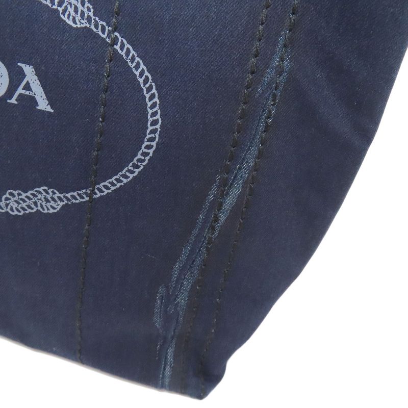 Prada 1bg347 Logo Tote Bag Denim Women