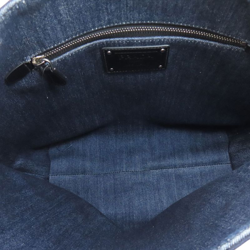 Prada 1bg347 Logo Tote Bag Denim Women
