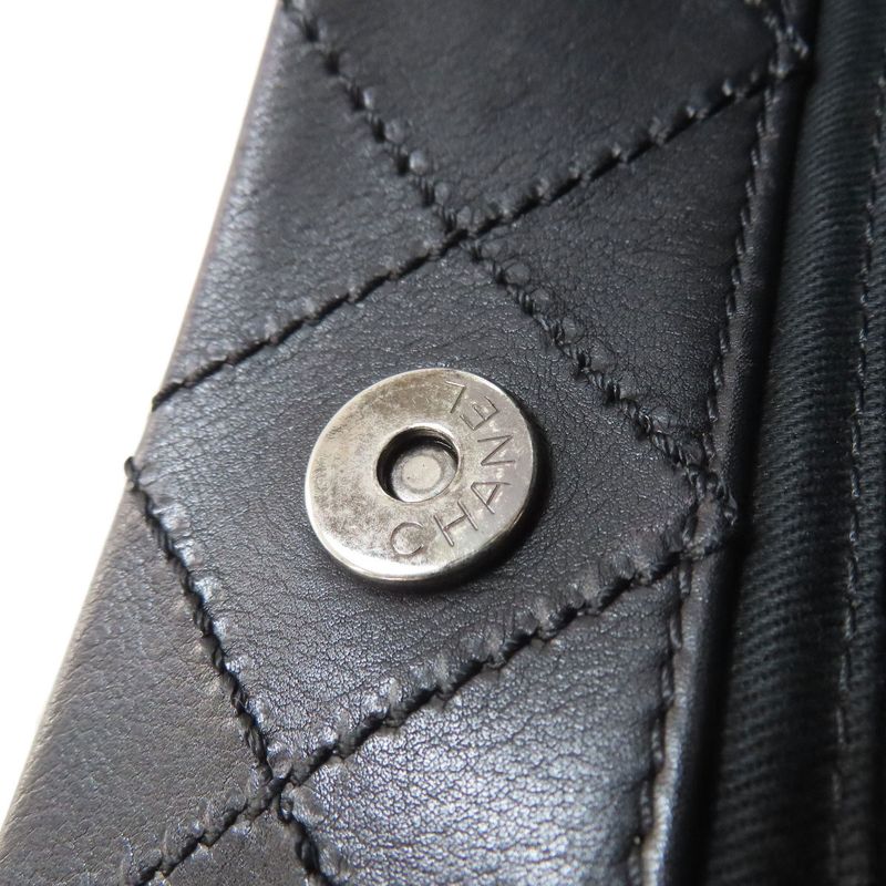 Chanel Matelasse Silver Hardware Shoulder Bag Calf Women