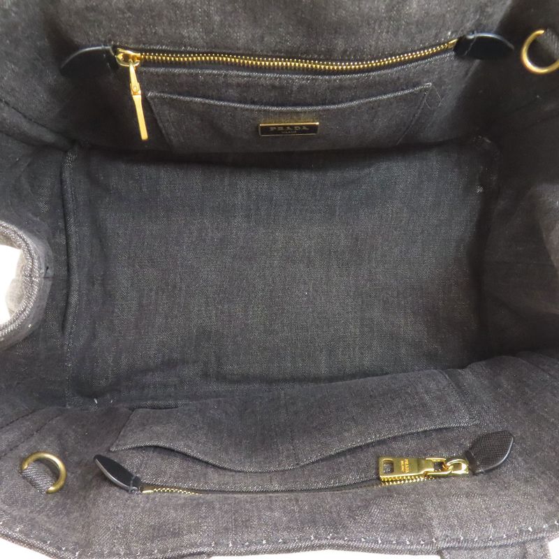 Prada 1bg642 Canapa Tote 2WAY Handbag Denim Women