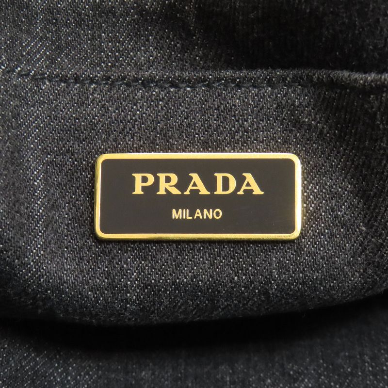 Prada 1bg642 Canapa Tote 2WAY Handbag Denim Women
