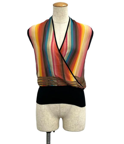 Hermes Cache Coeur Sleeveless Blouse 100% Silk Womens Size 36 (S) Hermes