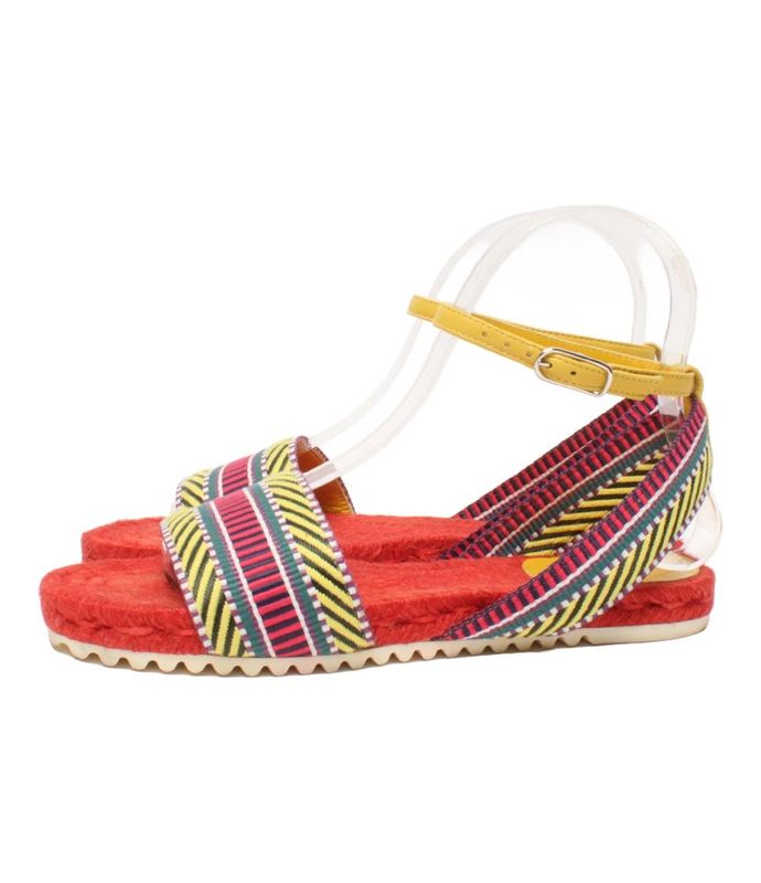 Hermes Ankle Strap Sandals Sangle Kaval Espadrille 181092z Women's SIZE 35