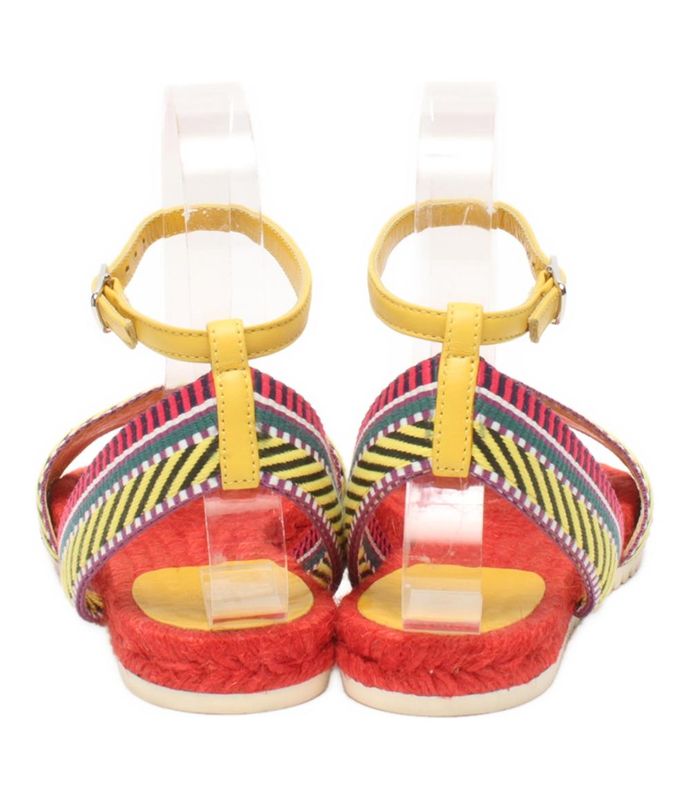 Hermes Ankle Strap Sandals Sangle Kaval Espadrille 181092z Women's SIZE 35