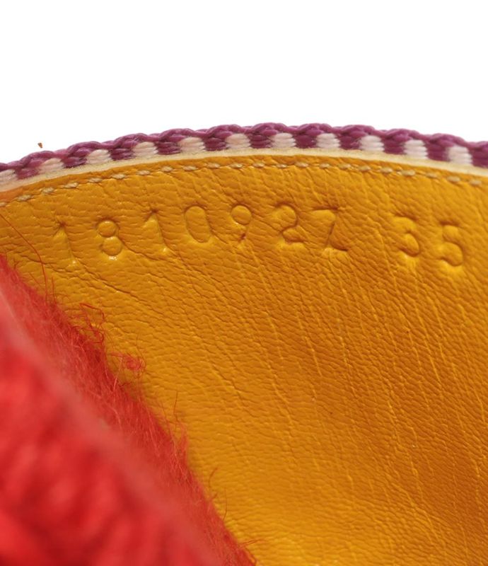 Hermes Ankle Strap Sandals Sangle Kaval Espadrille 181092z Women's SIZE 35