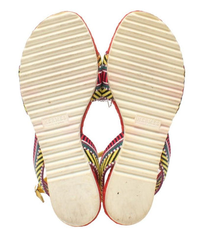 Hermes Ankle Strap Sandals Sangle Kaval Espadrille 181092z Women's SIZE 35