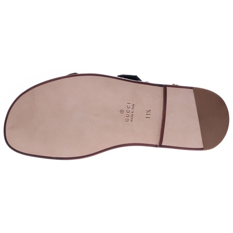 Gucci Embellished Leather Sandals Studded Rhinestone Belt One Strap Sandal