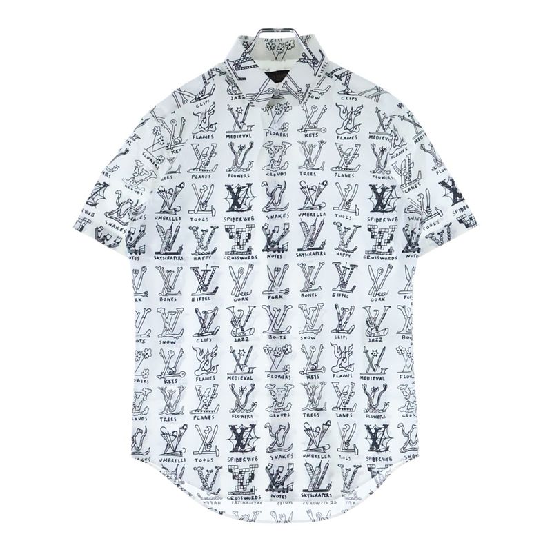 Louis Vuitton 21SS LV Graffiti Short-sleeved Shirt White Rm211m ZIU Hks19w