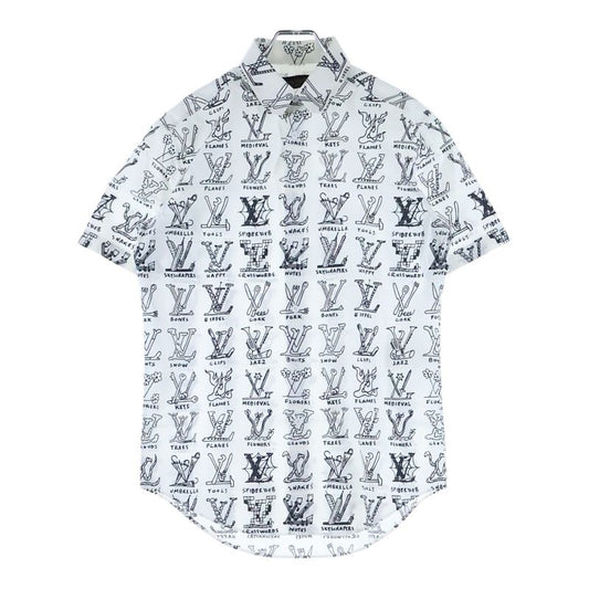 Louis Vuitton 21SS LV Graffiti Short-sleeved Shirt White Rm211m ZIU Hks19w