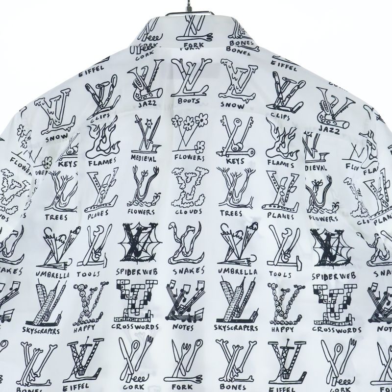 Louis Vuitton 21SS LV Graffiti Short-sleeved Shirt White Rm211m ZIU Hks19w