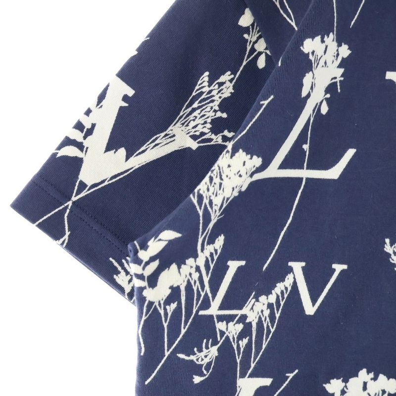 Louis Vuitton 20SS Leaf Discharge Short Sleeved T-shirt Short Sleeved Cut And