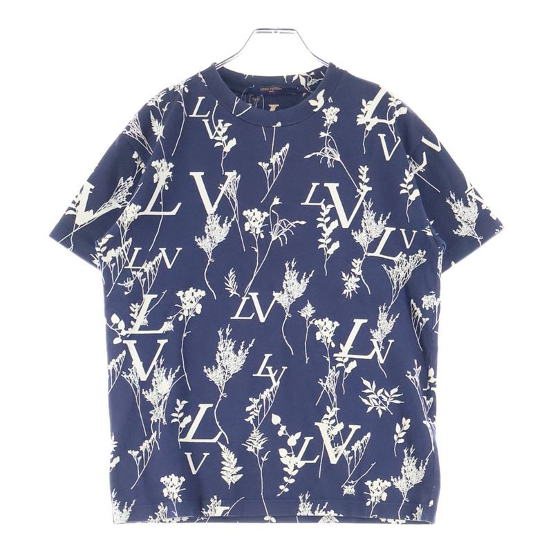Louis Vuitton 20SS Leaf Discharge Short Sleeved T-shirt Short Sleeved Cut And