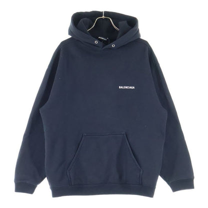 Balenciaga Back Logo Print Pullover Hoodie Black 600583