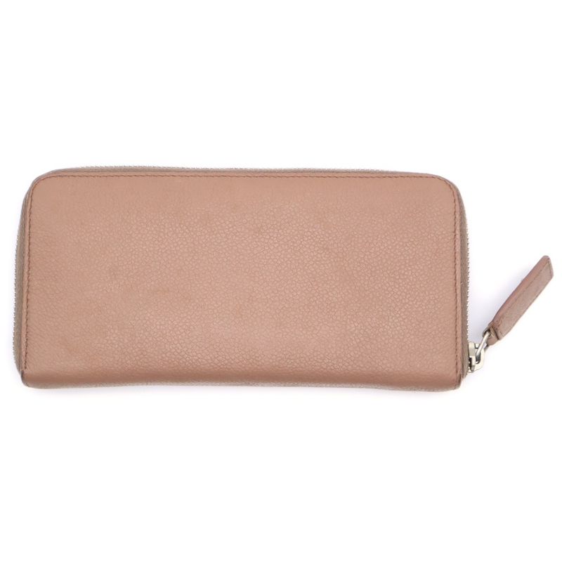 Saint Laurent Paris Round Zipper Long Wallet Long Wallet Card Case Pink Beige