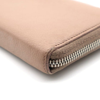 Saint Laurent Paris Round Zipper Long Wallet Long Wallet Card Case Pink Beige