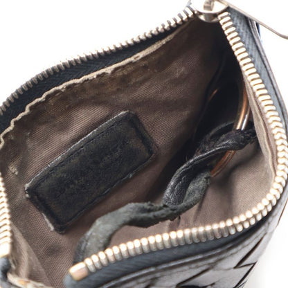 Bottega Veneta Intrecciato Key Case Pouch Coin Case Black Silver Hardware