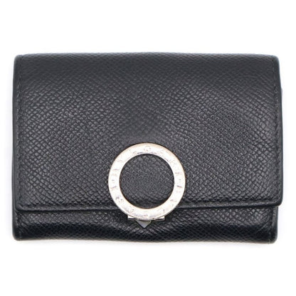 Bvlgari Logo Clip Bifold Coin Case Wallet Black