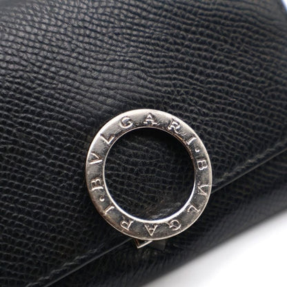 Bvlgari Logo Clip Bifold Coin Case Wallet Black