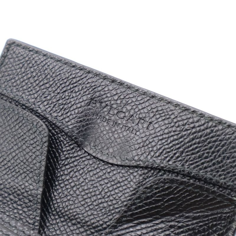 Bvlgari Logo Clip Bifold Coin Case Wallet Black