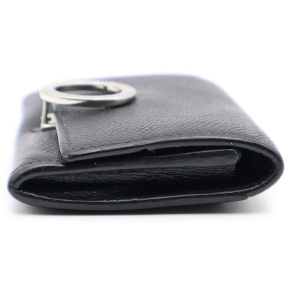 Bvlgari Logo Clip Bifold Coin Case Wallet Black