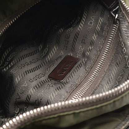 Prada NY ST Moire LUC All Over Pattern Nylon Handbag Brown Bn1052