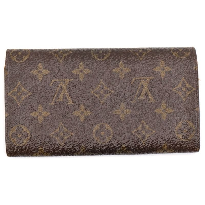 Louis Vuitton Pochette Porte Monet Cles Di Pvcleather Long Wallet Brown M61725