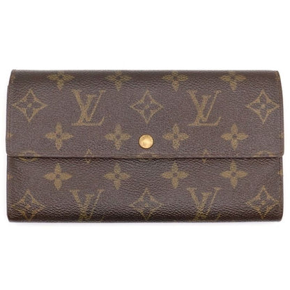 Louis Vuitton Pochette Porte Monet Cles Di Pvcleather Long Wallet Brown M61725