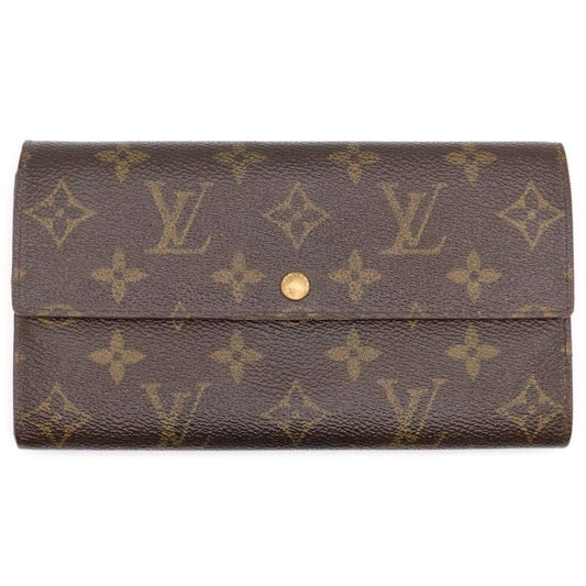 Louis Vuitton Pochette Porte Monet Cles Di Pvcleather Long Wallet Brown M61725