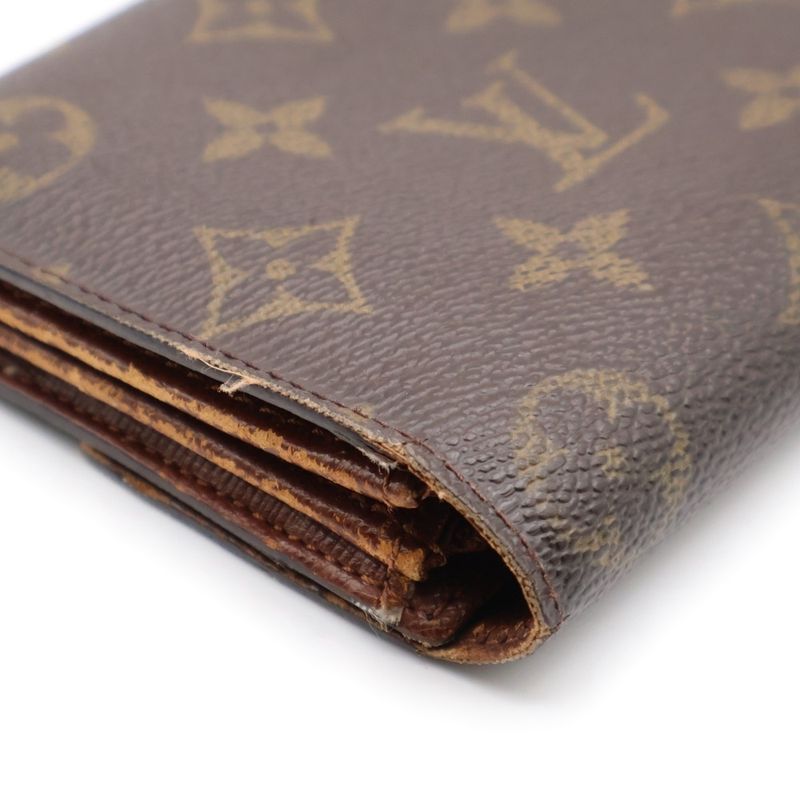 Louis Vuitton Pochette Porte Monet Cles Di Pvcleather Long Wallet Brown M61725