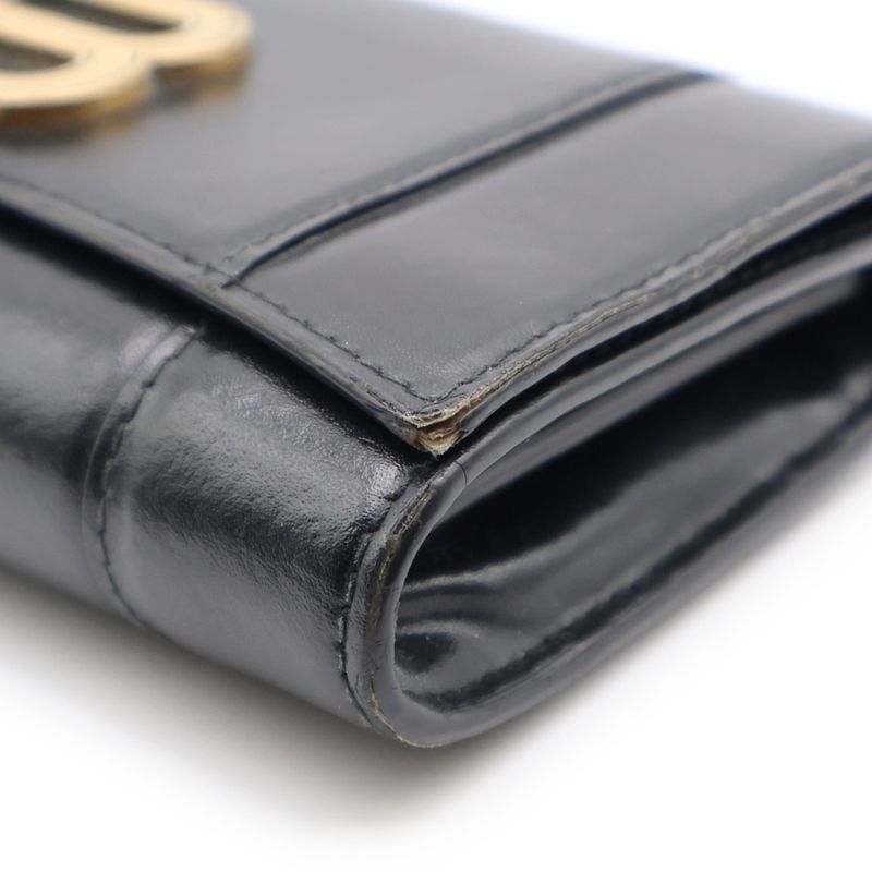 Balenciaga Hourglass Medium Compact Wallet Folded Black 600211