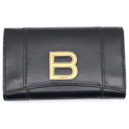 Balenciaga Hourglass Medium Compact Wallet Folded Black 600211