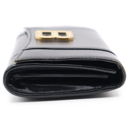 Balenciaga Hourglass Medium Compact Wallet Folded Black 600211