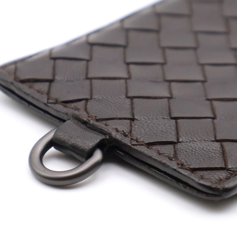 Bottega Veneta Intrecciato Passcase Card Case Leather Brown