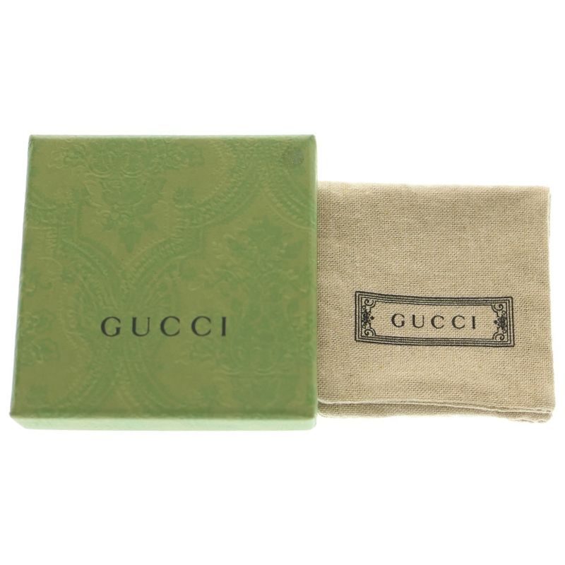 Gucci Interlocking G Logo Double Ring Silver Size 17 298036