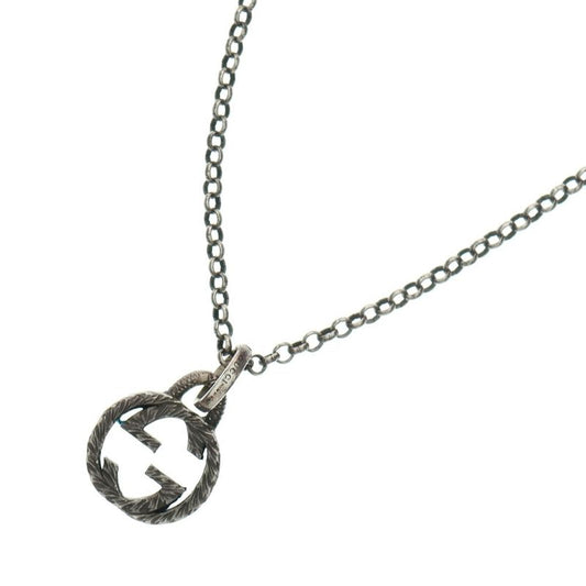 Gucci Interlocking G Logo Chain Necklace Silver 455535