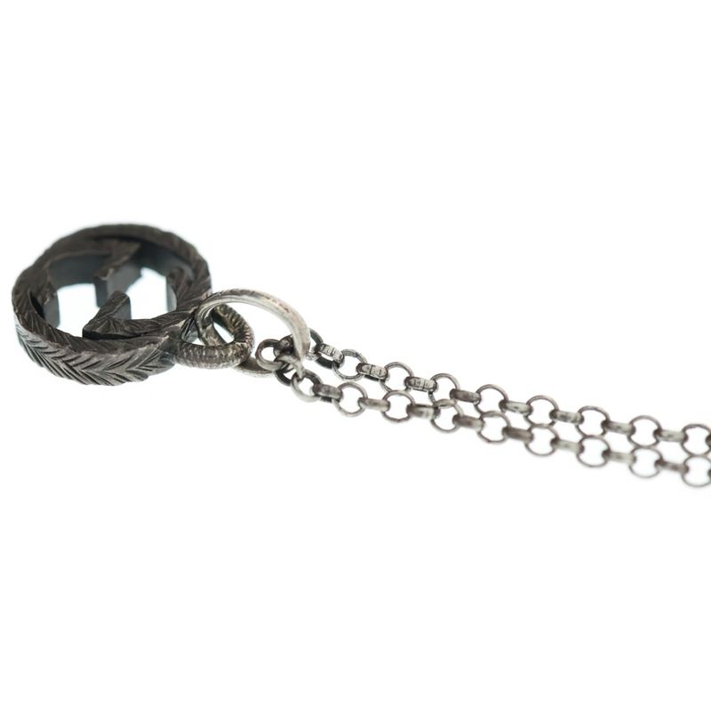 Gucci Interlocking G Logo Chain Necklace Silver 455535