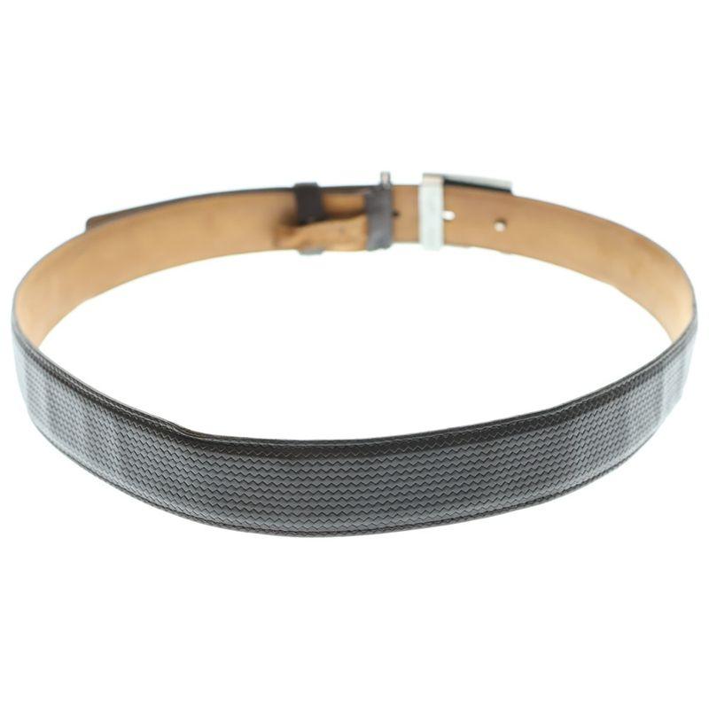 Fendi FF Buckle Belt Brown Leather Silver Hardware