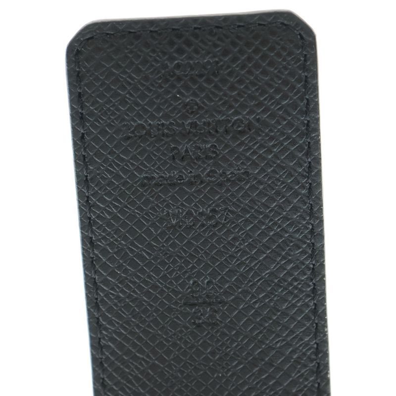 Louis Vuitton Monogram Eclipse Belt LV Initials Reversible Belt Black Silver