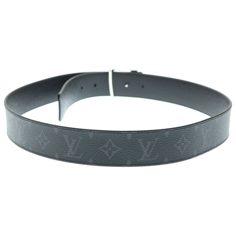 Louis Vuitton Monogram Eclipse Belt LV Initials Reversible Belt Black Silver