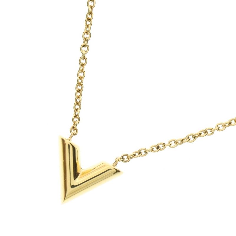 Louis Vuitton Escential V Necklace Pendant Chain Gold GP M61083