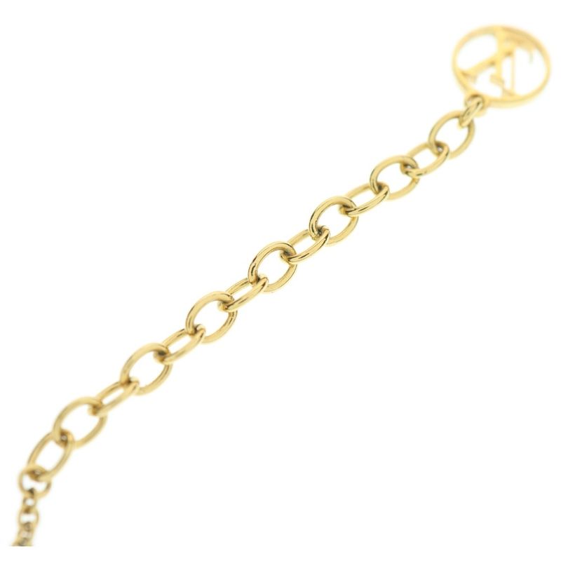 Louis Vuitton Escential V Necklace Pendant Chain Gold GP M61083